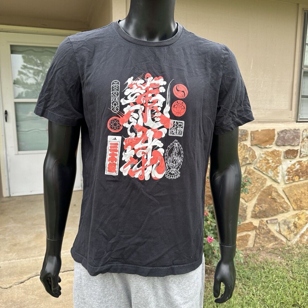 Adidas‎ Tokyo Hoops Shirt Mens Size Large Local Story Graphic Tee Black